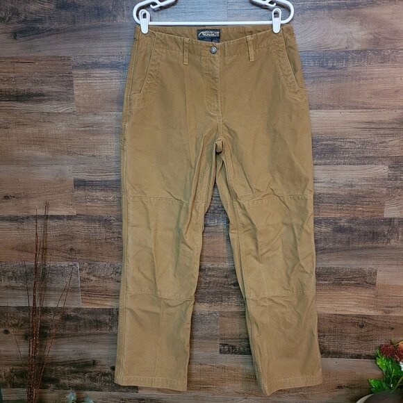 Mountain Khakis Alpine Pants Size 12 Double Knee Tan Canvas Outdoor Gorpcore - Picture 1 of 10